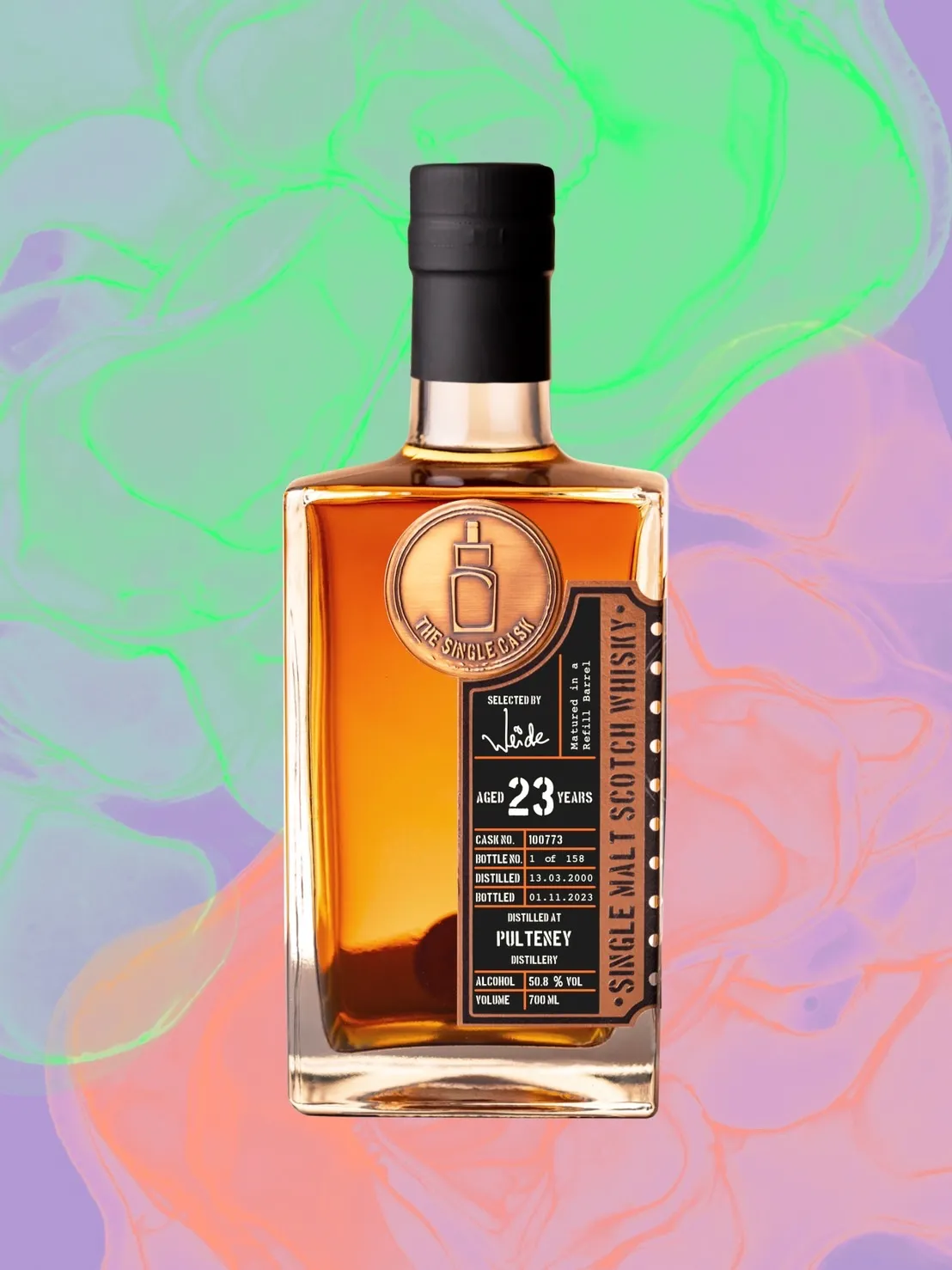 The Single Cask · Pulteney · 23 Years · Cask 100773 bottle