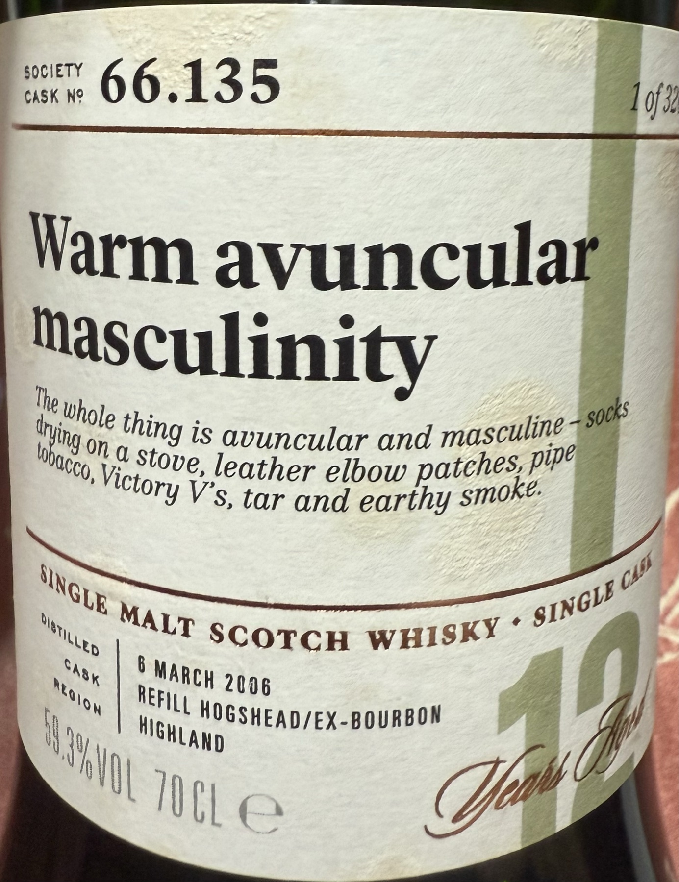The Scotch Malt Whisky Society · Ardmore · 12 Years · Cask 66.135 bottle